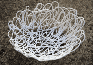 white yarn bowl.