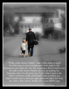 daddy's footsteps poem.