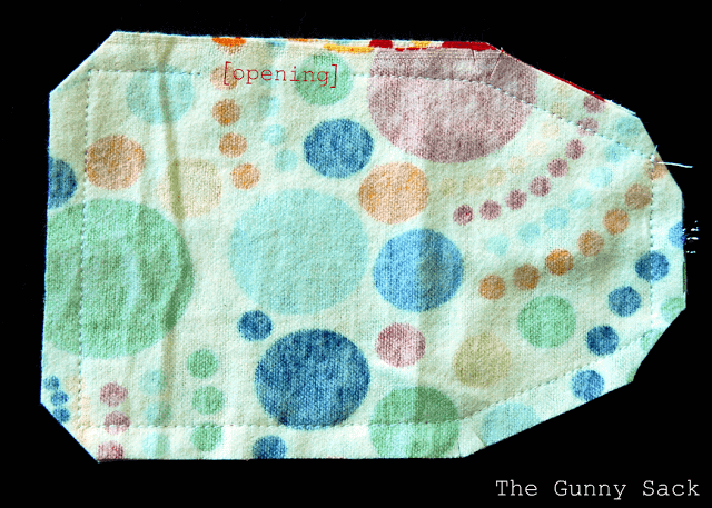 sew around edges leaving an opening