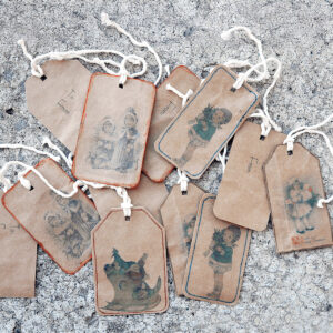 Vintage brown paper gift tags.