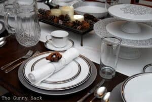a place setting at a table.