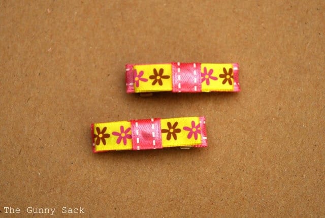 two matching hair clips