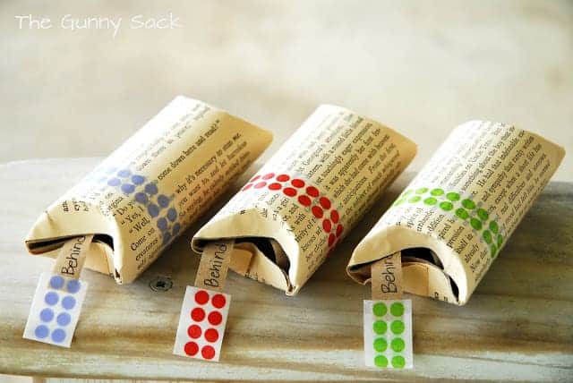 Three pillow boxes on a table.