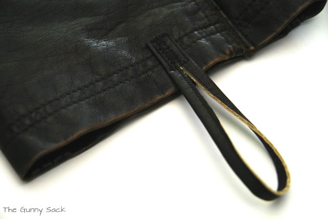 a leather loop on a leather iPad case.