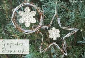 Grapevine Christmas ornaments.