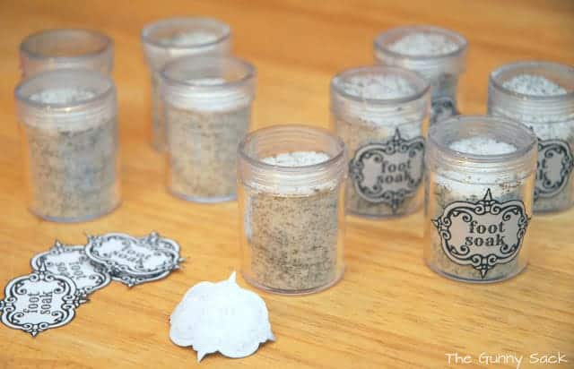 jars with foot soak powder inside.