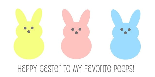 a printable image of three pastel colored Easter bunnies.