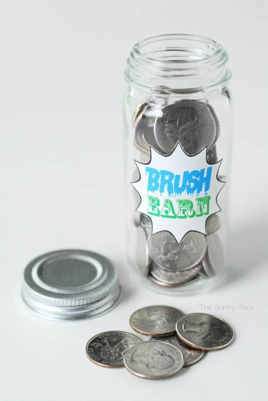 Brush Earn Quarters Jar