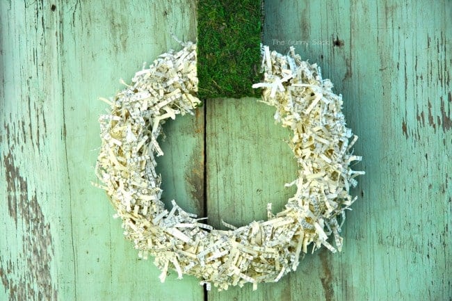a shredded paper wreath.
