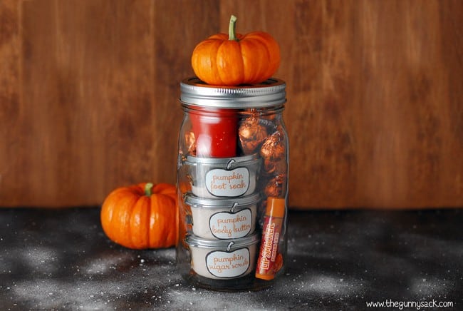 Pumpkin pampering gift in a jar