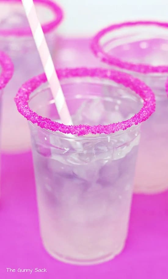 Pink and purple layered princess drinks.