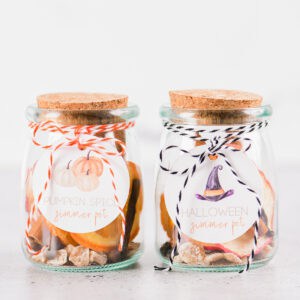 Halloween simmer pot and pumpkin spice simmer pot jars.