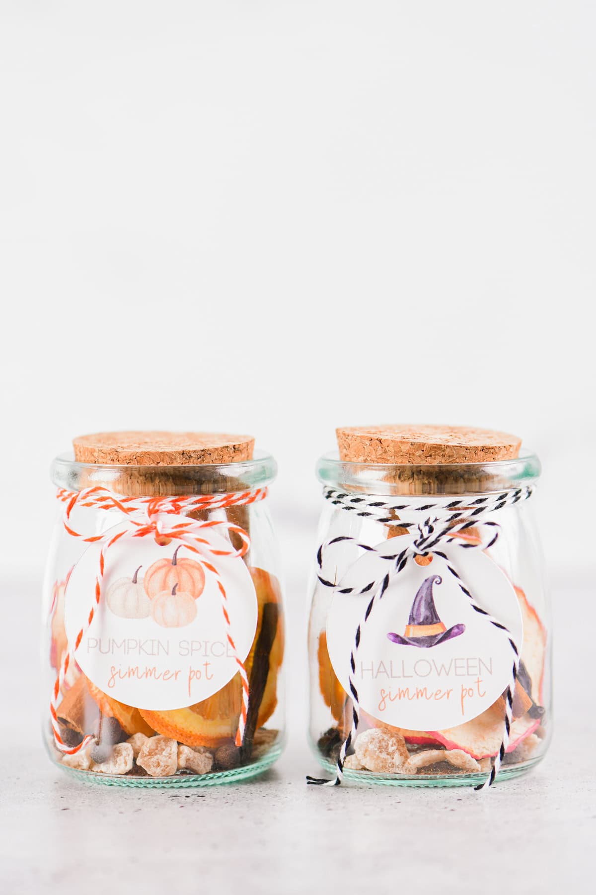 Halloween simmer pot and pumpkin spice simmer pot jars.